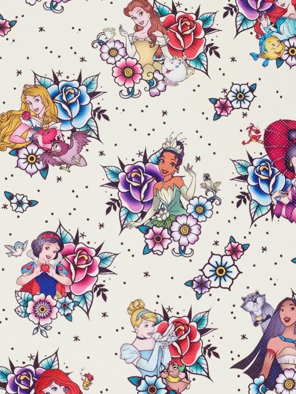 Loungefly Disney Princess Floral Tattoo Mini Backpack & Wallet Set- NWT! - Picture 11 of 12